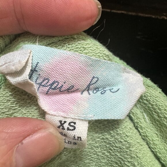 Hippie Rose Size XS Green Palm Tree Embroidered Cropped Sweatshirt - Picture 4 of 4